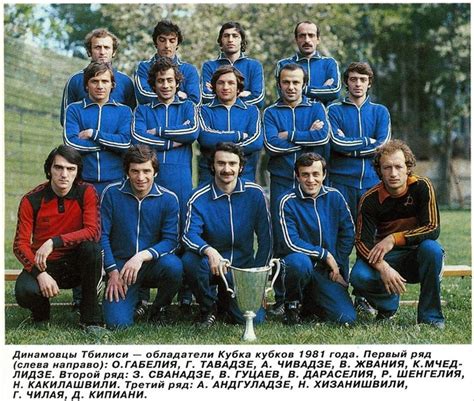 Dinamo Tbilisi Of Georgia Team Group In 1981 Football Photography