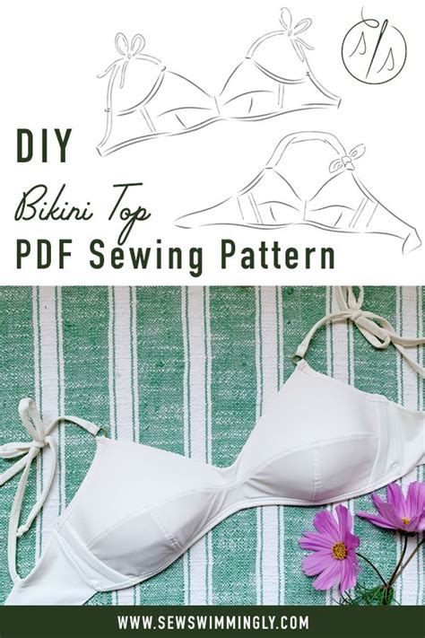 Learn How To Sew This Retro Style Bikini Top This Pdf Swimwear Sewing