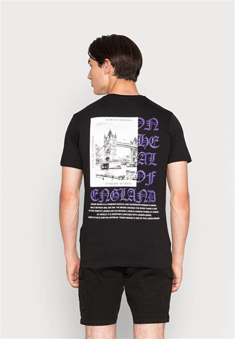 Brave Soul London T Shirts Med Print Blacksvart Zalandono