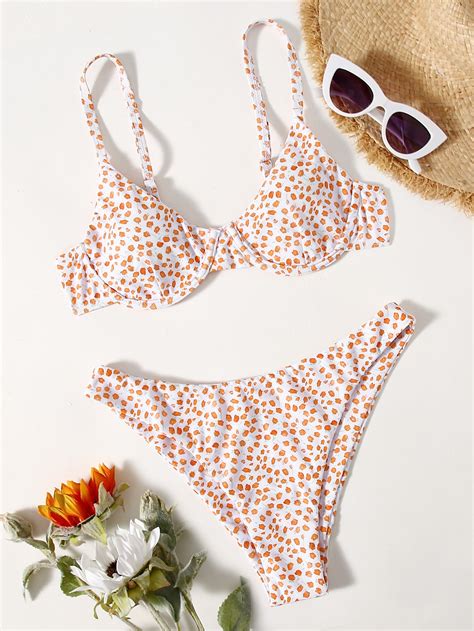 Ditsy Floral Underwire Bikini Swimsuit Shein Usa