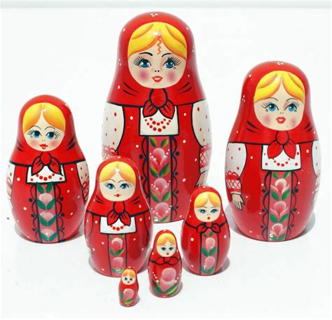Red Matryoshka Doll On Matryoshkabiz