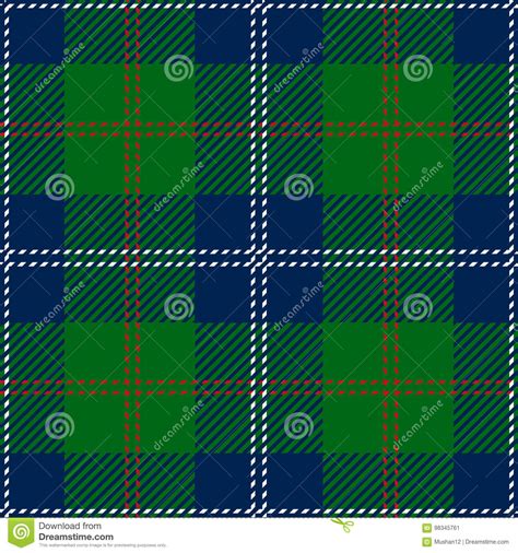 Blue Scottish Seamless Tartan Plaid Stock Vector Illustration Of