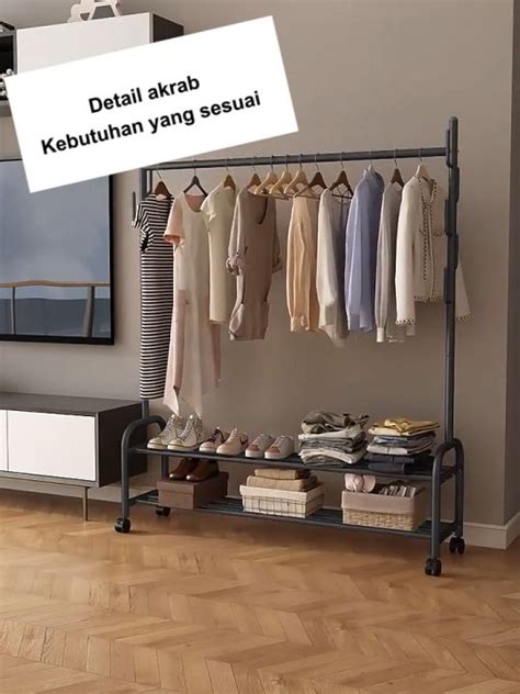 Rak Baju Gantung Besi Stand Hanger Jemuran PortableHanger Display Butik