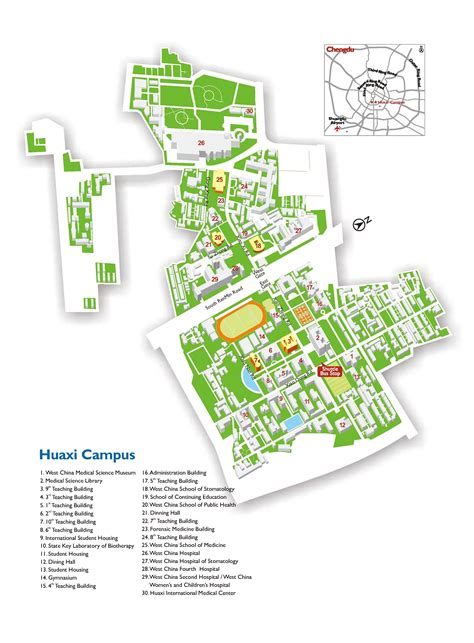 Map Of Huaxi Campus Overseas Students Office Sichuan University