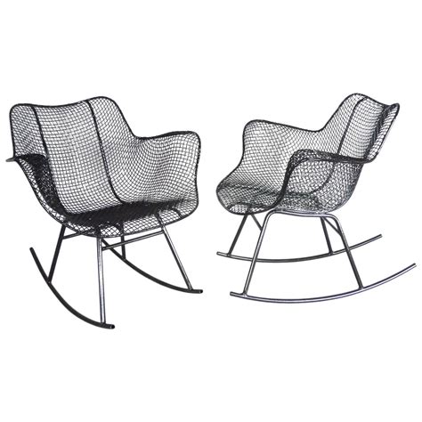 < image 1 of 2 >. Pair of Woodard Wrought Iron Rocking Chairs at 1stdibs