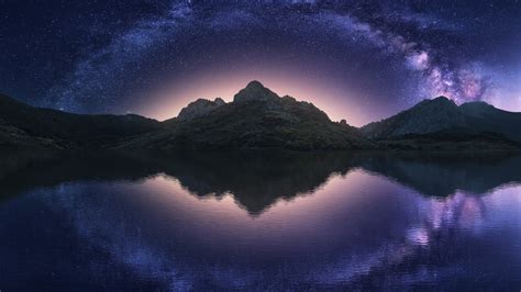 1280x720 Resolution Milky Way And Mountain Reflection 720p Wallpaper