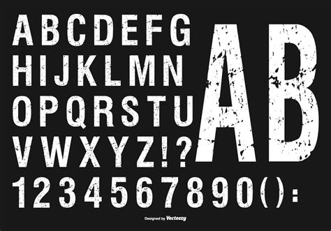 grunge alphabet collection 144186 vector art at vecteezy