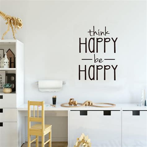 Wall Stickers Living Room Happy Home Think Happy Happy Wall Stickers