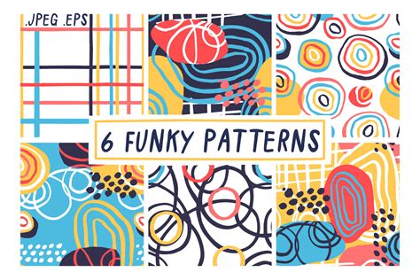 6 Funky Patterns By Nekoshki Thehungryjpeg