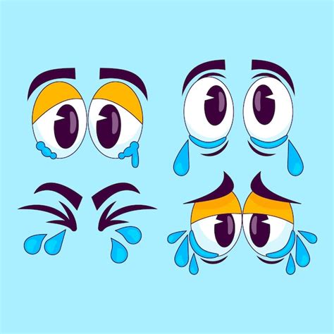 Ilustra O De Olhos Tristes De Desenhos Animados Desenhados M O Vetor Gr Tis