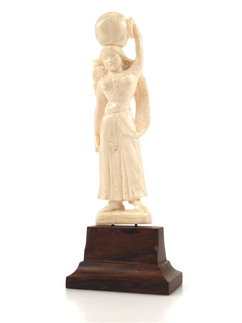 Lot Atq Hand Carved Ivory Female Sculpture