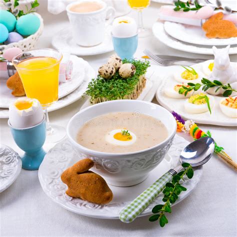 The whole family get's into the act of prepping days before easter. Polish Easter Soup stock photo. Image of cooking ...