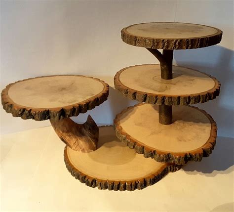 Tier Wood Cake Stand Rustic Wedding