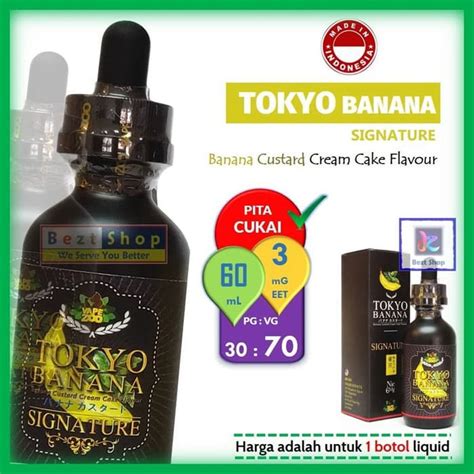 jual sale tokyo banana signature banana custard 60 ml 3 mg vape liquid lokal murah di lapak