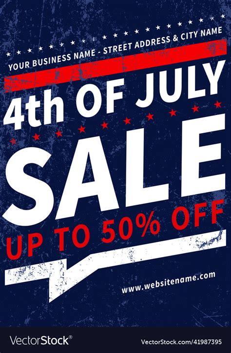 Independence Day Sale Poster Flyer Design Vector Image