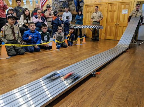 Fishtailing slows the car down by increasing friction when the wheels touch the center guide rail. Austin Sciulla wins Pinewood Derby for 2nd Year at Camp ...