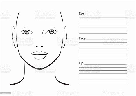 Face Chart Makeup Artist Blank Template Stock Vector Art And More Images