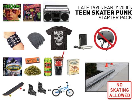 1990s 2000s Teen Skater Punk Starter Pack Starterpacks