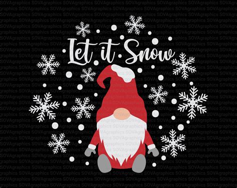 Let It Snow Svg Christmas Svg Gnome Svg Winter Gnome Svg Etsy