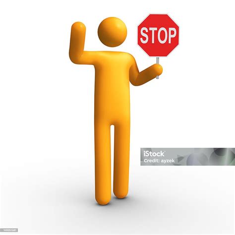 Stop Sign Stock Photo Download Image Now Stick Figure Stop