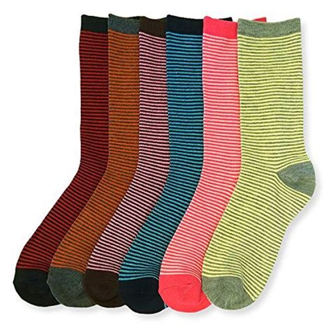 Womens Fancy Design Multi Color Crew Socks 6 Pairs Multi Color Size One Size Click Image To