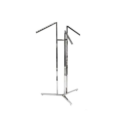 Chrome Clothes Rail Display Stand 3 Sloping Arms H1220mm 1830mm