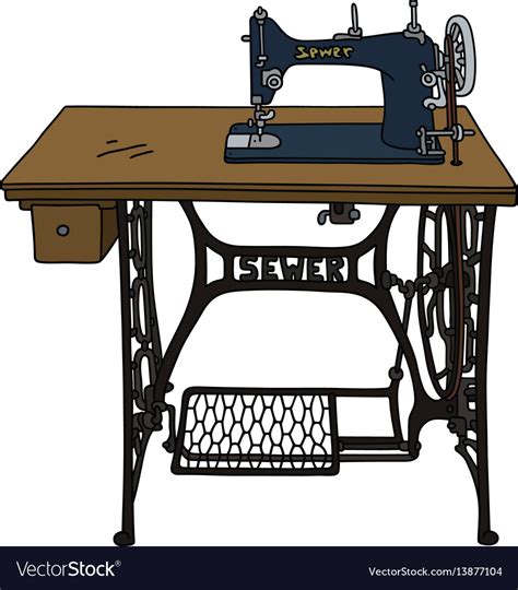 Download Vintage treadle sewing machine Royalty Free Vector Image