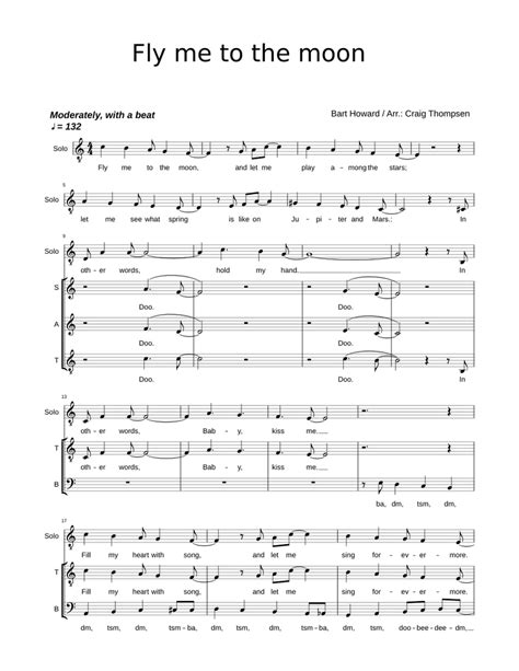 Fly Me To The Moon Sheet Music For Piano Voice Bass Download Free
