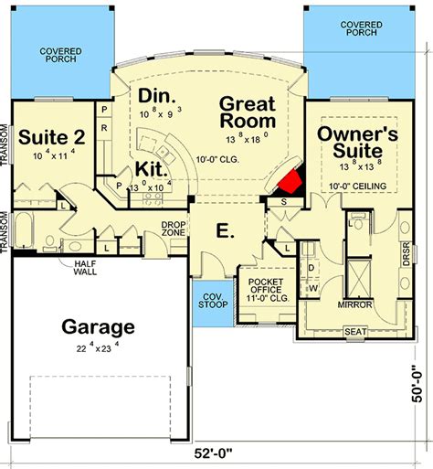 Two Bedroom Ranch Home - 42211DB | Architectural Designs - House Plans