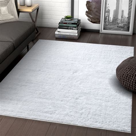 Well Woven Luxy Soft And Plush Solid Shag Plain Color Modern Area Rug
