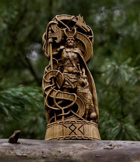 Loki God Viking God Wood Carved Statue Pagan Paganism God Etsy