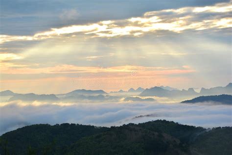 Fog Mountain And Sunrise Stock Photo Image Of Asian 47238592