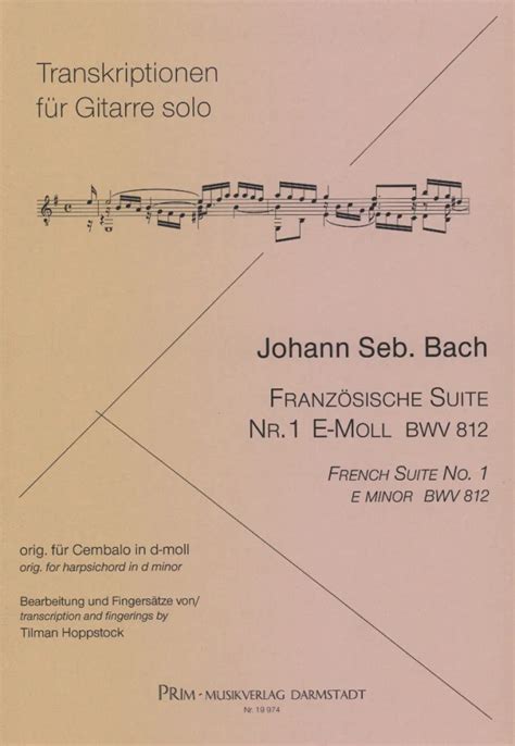 Französische Suite 1 e moll BWV 812 von Johann Sebastian Bach im Stretta Noten Shop kaufen