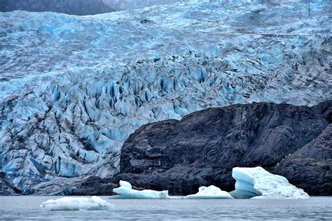 Floating Icebergs At Mendenhall Glacier Near Juneau Alaska Encircle