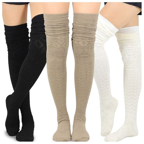 Teehee Women S Extra Long Fashion Thigh High Socks Over The Knee High Boot Socks