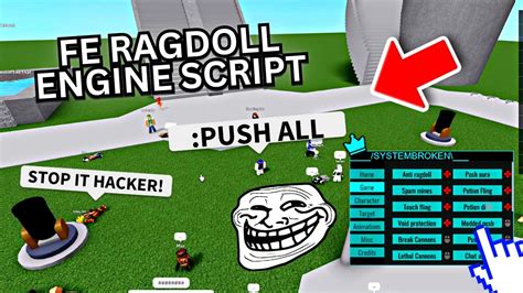 Roblox Ragdoll Engine Gui Script 🔥push All Bang😳 And More Roblox