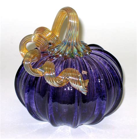 Hand Blown Glass Pumpkin Purple Pumpkin Awesome Products Selected