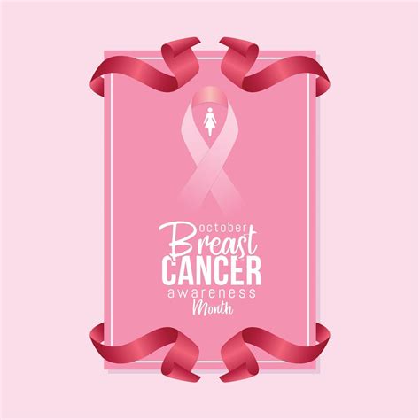 Borstkanker Bewustzijnsmaand In Oktober Met Realistisch Roze Lint