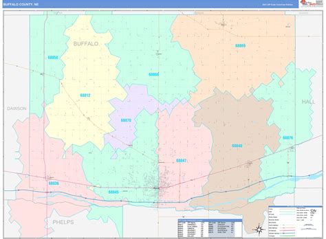 Buffalo County Ne Wall Map Color Cast Style By Marketmaps