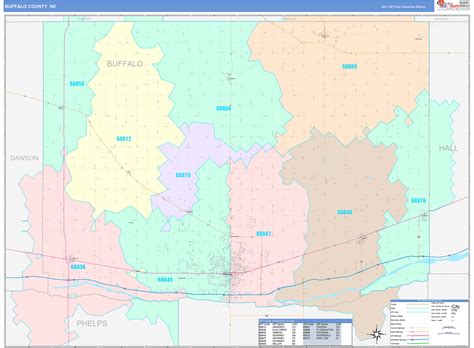 Buffalo County, NE Wall Map Color Cast Style by MarketMAPS - MapSales.com