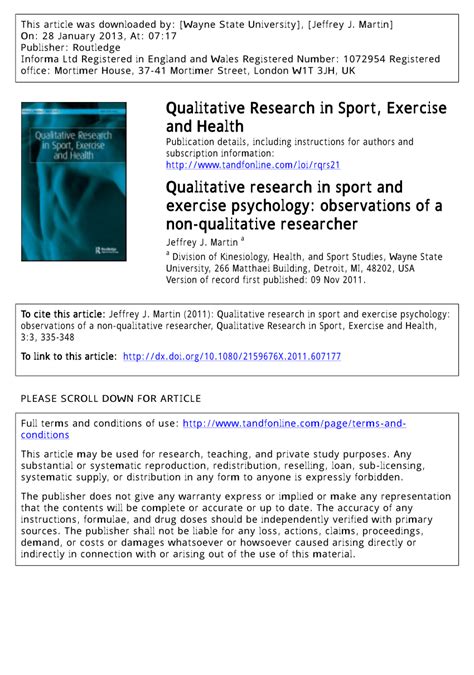 How do children and adults interpret healthy. (PDF) Qualitative research in sport and exercise ...