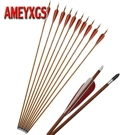9pcs Archery Pure Carbon Arrows Spine 700 Od 62mm With 4inch Turkey