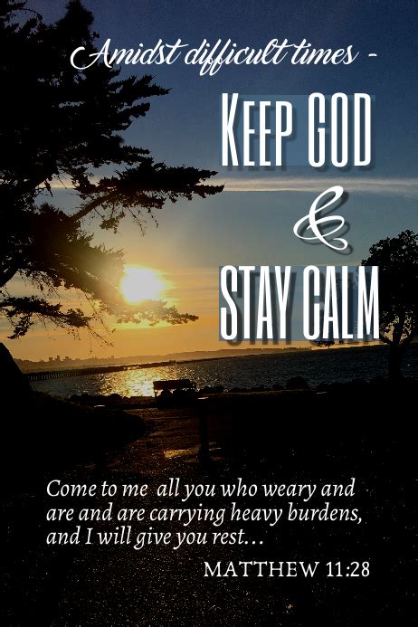 Keep Calm Bible Verse Poster Templat Postermywall