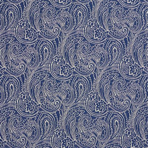 Navy Blue Traditional Paisley Jacquard Woven Upholstery