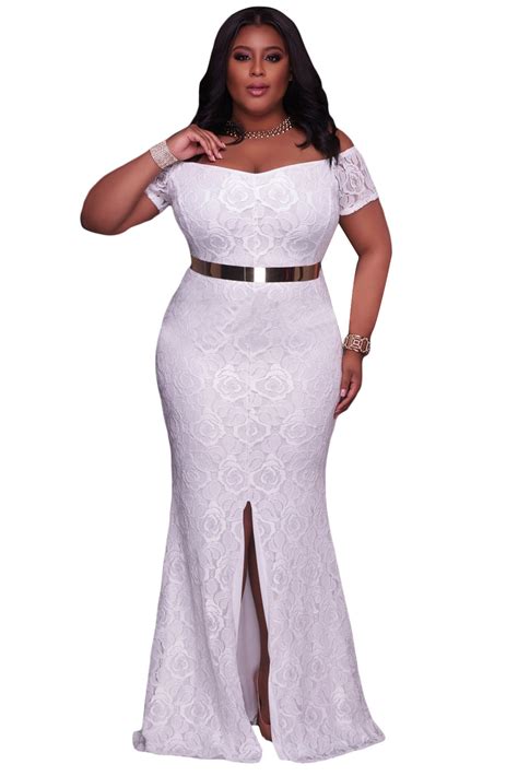 white plus size off shoulder lace gown white lace gown plus size long dresses plus size maxi