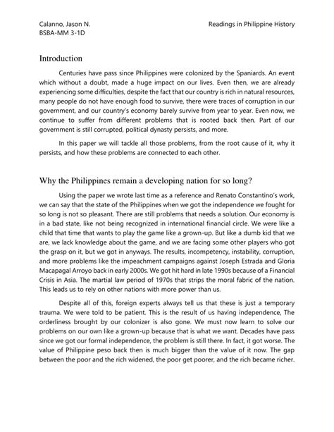 Pdf Readings In Philippine History Final Paper