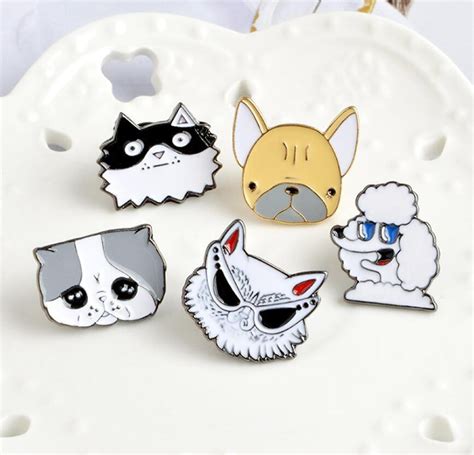 Jisensp Enamel Pins Set Puppy Dogs Brooches Pins Pendant Badge Pins