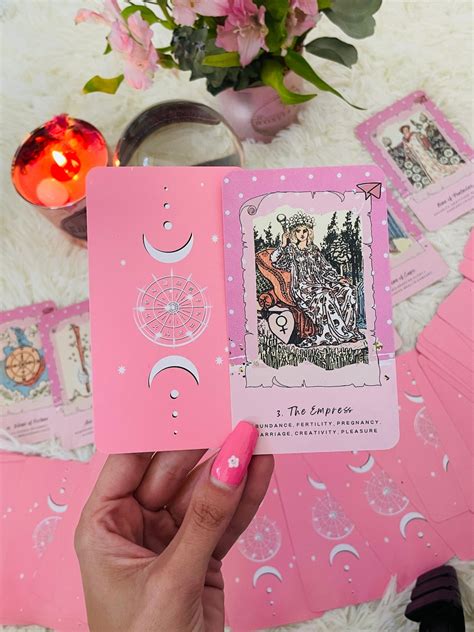 Pink Tarot Deck Tarot Cards Pink Oracle Future Telling Etsy
