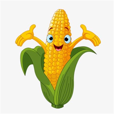 Vegetable Cartoon Laughing Cow Ears Of Corn Corn Ear Happy Cartoon