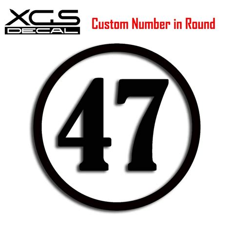 Xgs Decal Custom Racing Number In Round Vinyl Die Cut Car Motorcycle